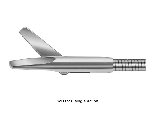 Scissors, single action for Hysteroscopy